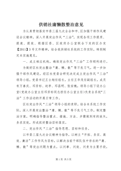 供销社庸懒散整治意见.docx