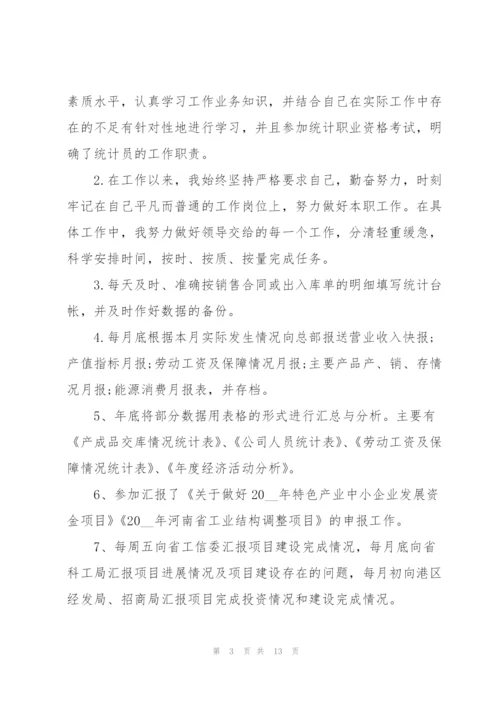 统计员个人工作总结5篇.docx