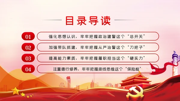坚持政治建警全面从严治警作风建设党课PPT