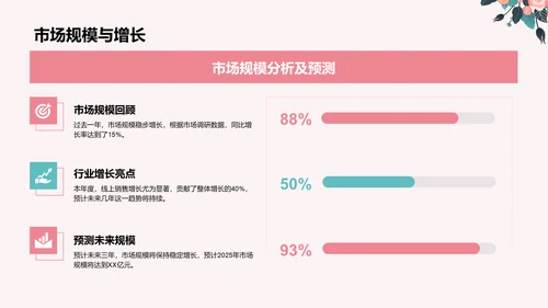 红色插画风通用行业年中总结PPT模板