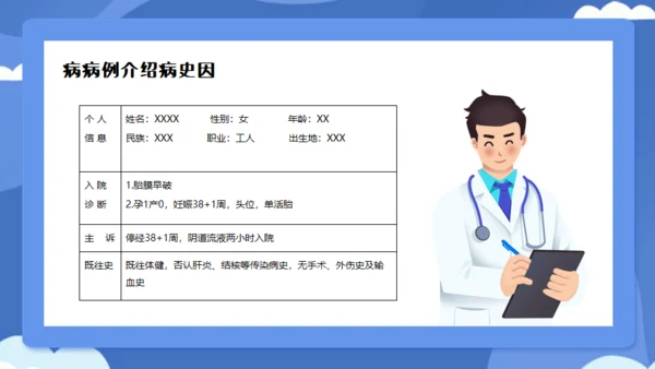 妇产科胎膜早破病人护理个案分享通用PPT模板