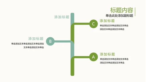 手绘水彩清新简约时尚绿叶叶子ppt模板