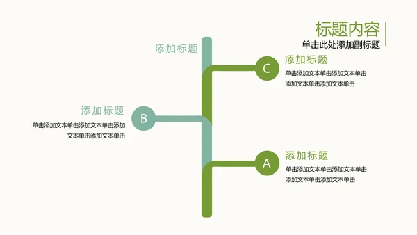 手绘水彩清新简约时尚绿叶叶子ppt模板