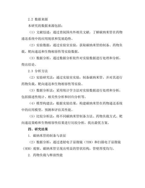 碳纳米管在药物递送系统中的应用