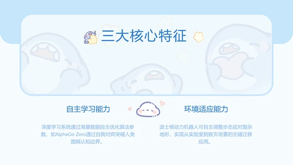 呆呆鲨可爱卡通风AI应用科普PPT模版