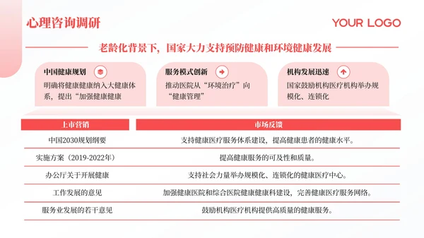 红色简约风PPT模板_心理咨询与健康生活PPT模板