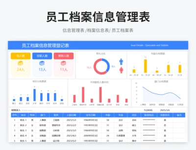 员工档案信息管理登记表