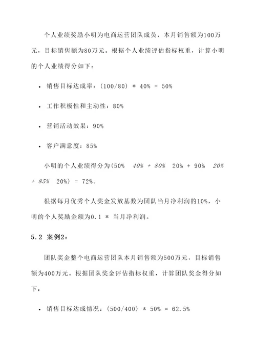 电商运营团队奖罚方案