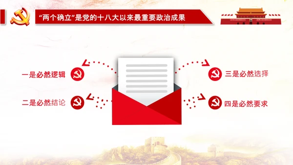 两个确立两个维护第三个决议党课PPT模板