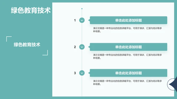 绿色扁平风演讲展示PPT模板