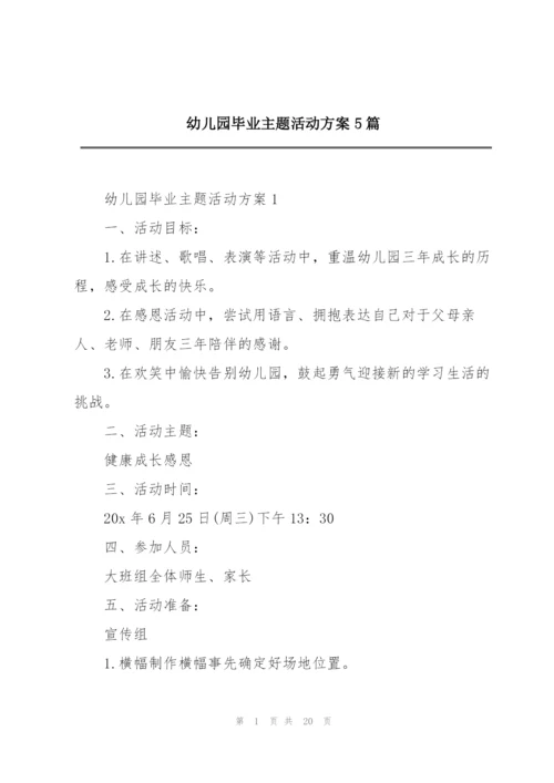 幼儿园毕业主题活动方案5篇.docx