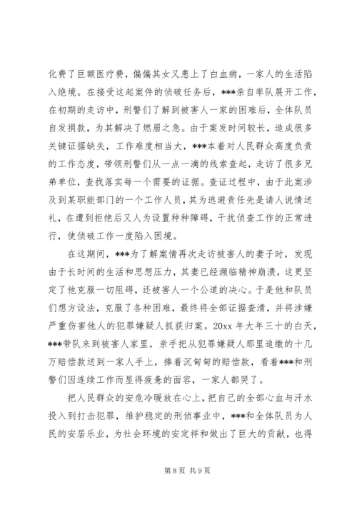 优秀公安刑警队长事迹材料.docx