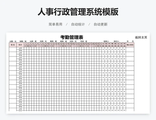 人事行政管理系统模版