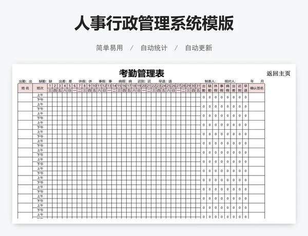人事行政管理系统模版