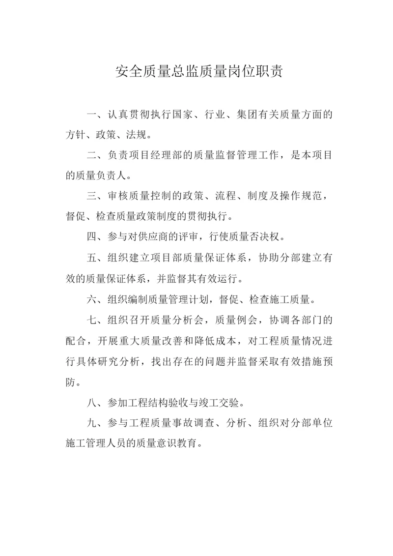 安全质量总监质量岗位职责.docx