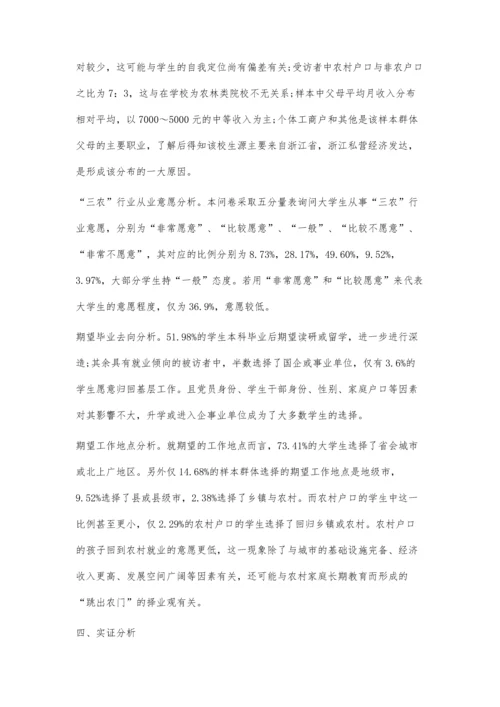 三农行业从业意愿及其影响因素探析.docx