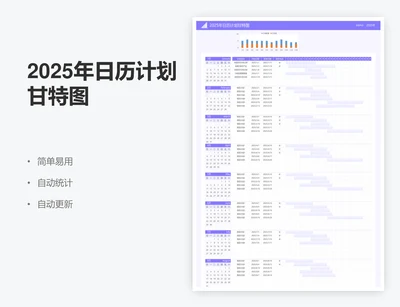 2025年日历计划甘特图