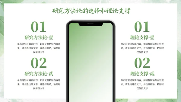 绿色植物小清新毕业论文答辩PPT模板