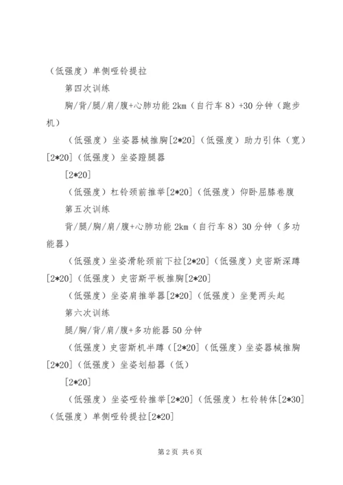 运动减肥计划表月瘦20斤.docx