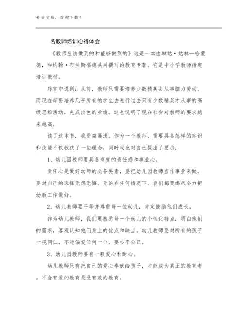 名教师培训心得体会范文29篇.docx