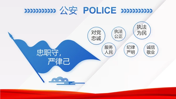 蓝色大气司法警察公安工作汇报动态PPT模板