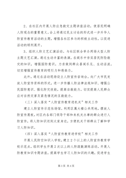 人防办宣传教育五进活动方案.docx