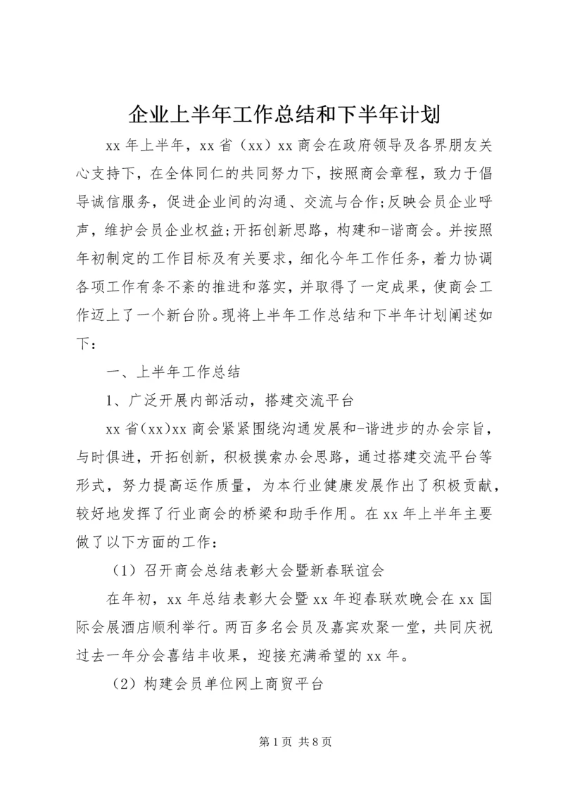 企业上半年工作总结和下半年计划.docx