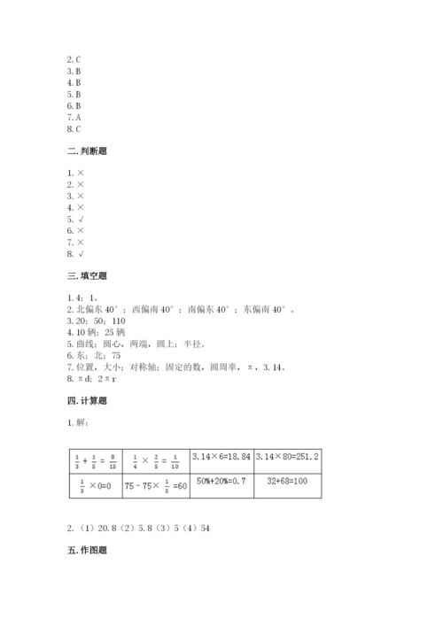 人教版六年级上册数学期末测试卷含答案（综合题）.docx