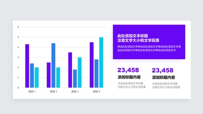 紫色商务PPT柱状图