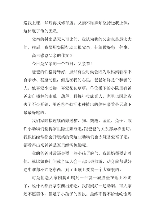 高三感恩父亲的作文范文