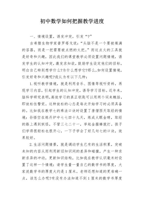 初中数学如何把握教学进度.docx