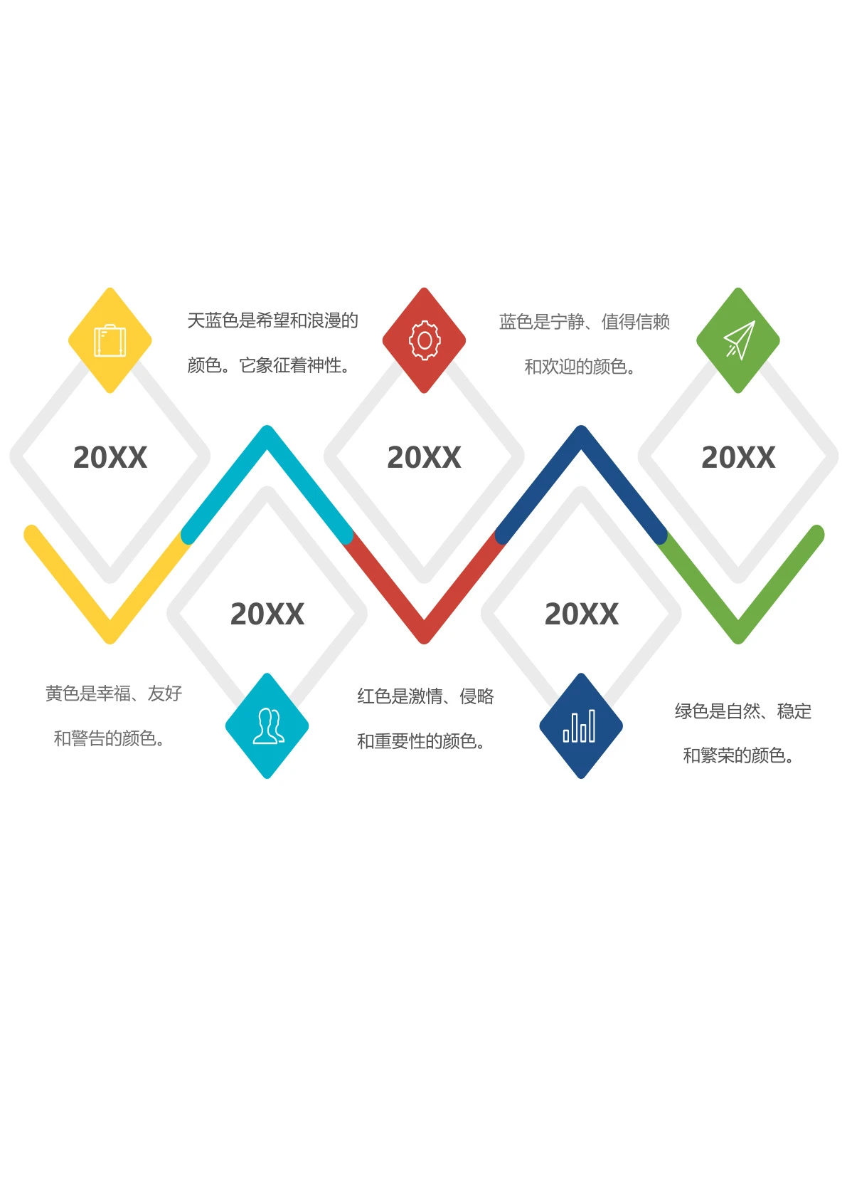 彩色时间轴模板