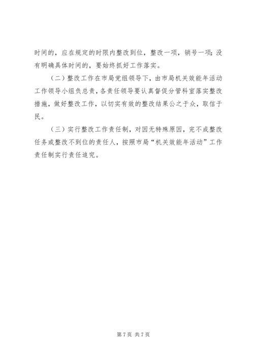 食药监局机关效能建设年查摆问题整改方案 (3).docx