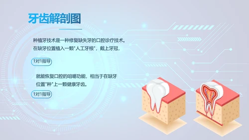 蓝色牙科口腔工作总结动态PPT模板