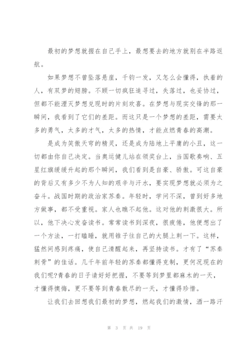 最红的梦想主题讲话稿范文10篇.docx