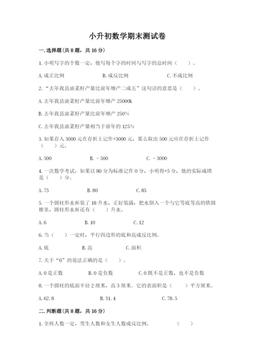 小升初数学期末测试卷完整答案.docx