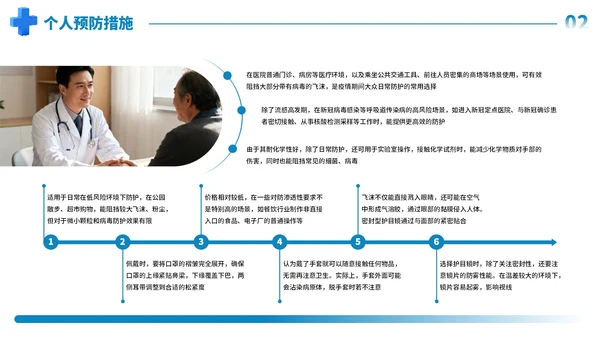 蓝色商务常见传染病预防知识PPT模板