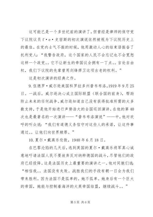 十大激动人心的演讲 (2).docx