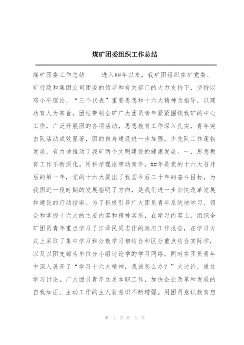 煤矿团委组织工作总结.docx