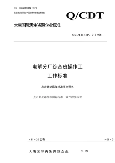 电解分厂综合操作工工作统一标准docx.docx