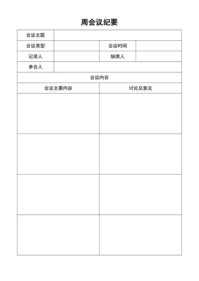 周会议纪要