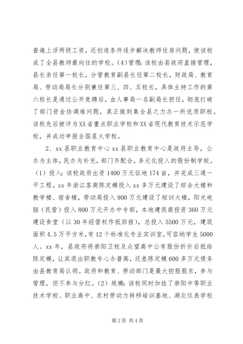 对邻近县市职业教育发展情况考察报告.docx