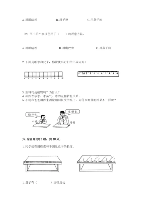 教科版一年级上册科学期末测试卷（研优卷）.docx