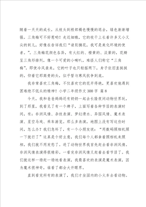 关于小学二年级作文300字合集八篇