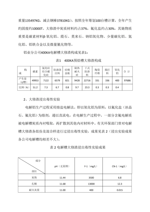 大修渣处理专题方案.docx