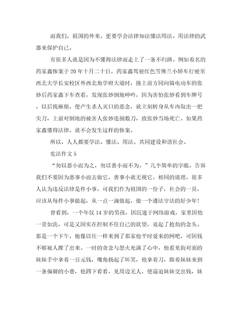 2023年最新二年级的宪法作文文章精选