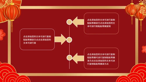 红色灯笼祥云年会报告节日PPT模板