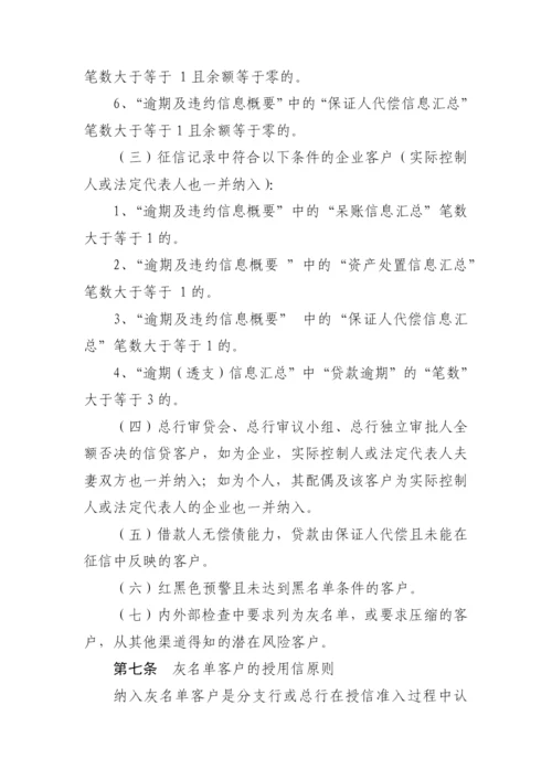 银行大信贷平台黑名单和灰名单管理办法(暂模版.docx