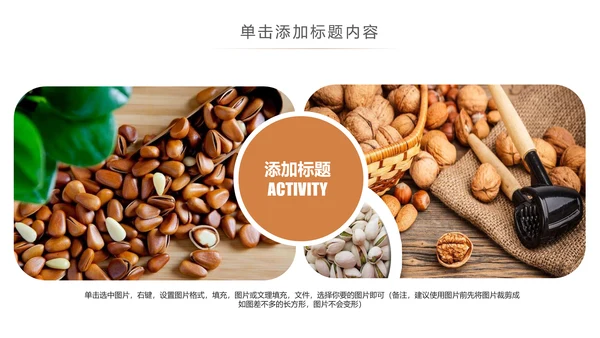 休闲美食美味坚果干果宣传画册PPT模板