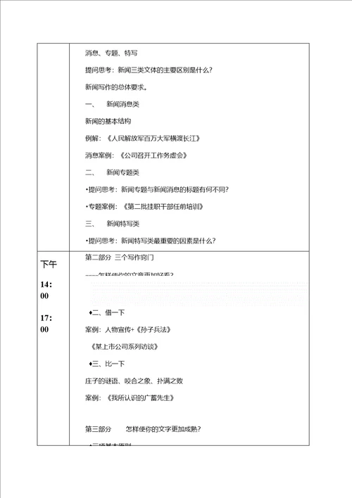 新闻写作培训大纲1天版冀云襄